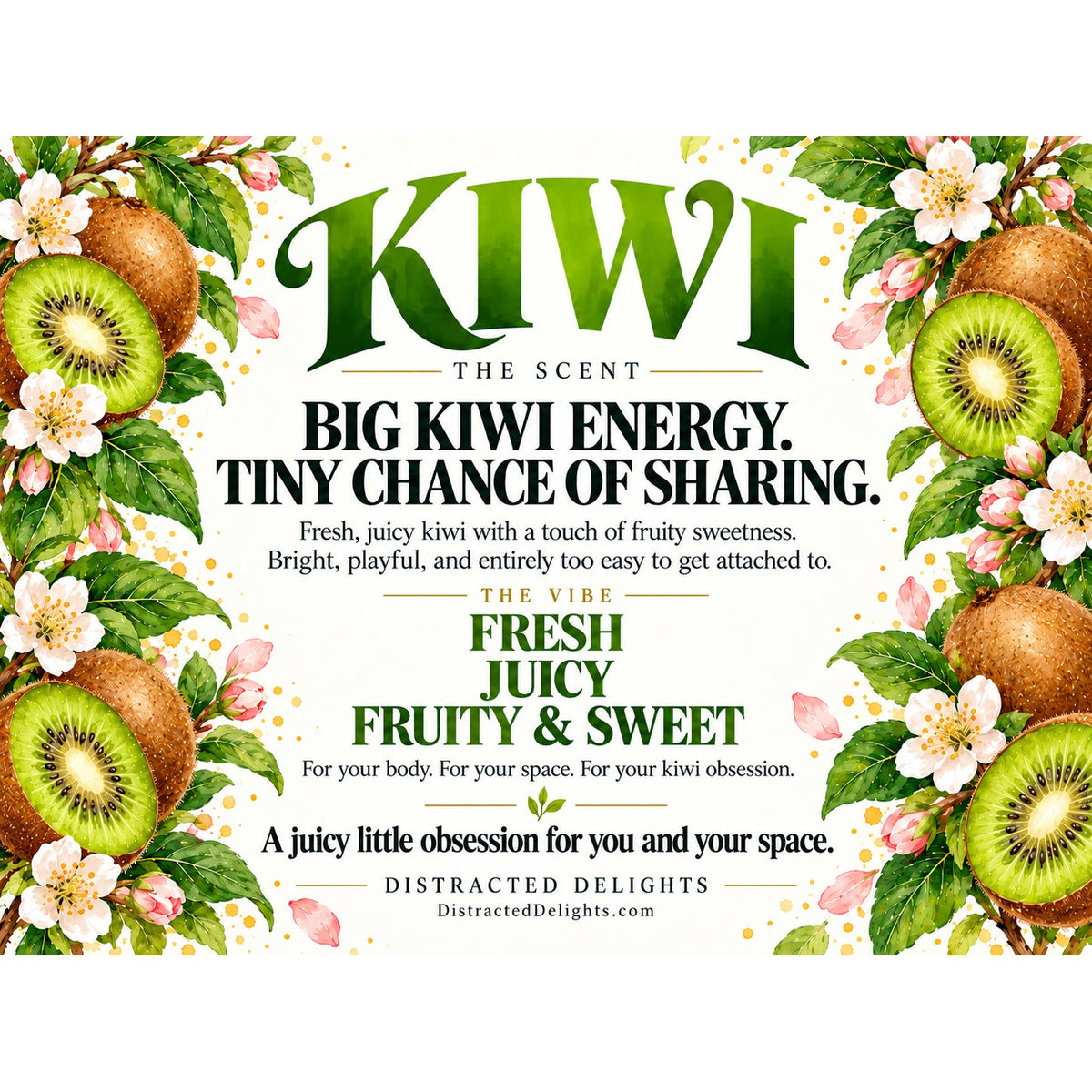 Kiwi-4 Pc Home & Body Scented Gift Bundle Set-Lotion Bar, Body Mist, Home Fragrance