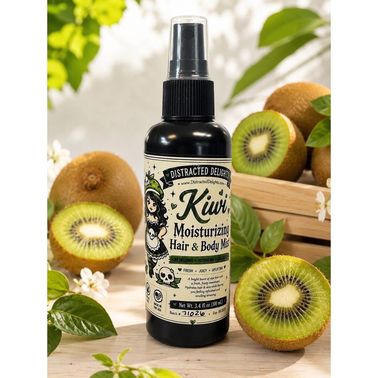 Tropical Kiwi Moisturizing Hair & Body Mist | Lightweight Hydrating Spray (3.4 oz)