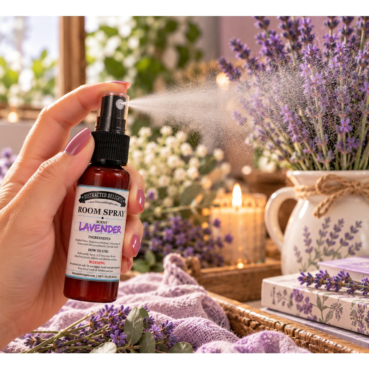 Floral Room Spray Discovery Set-Lavender, Lily Of The Valley, Rose-3-1oz Bottles