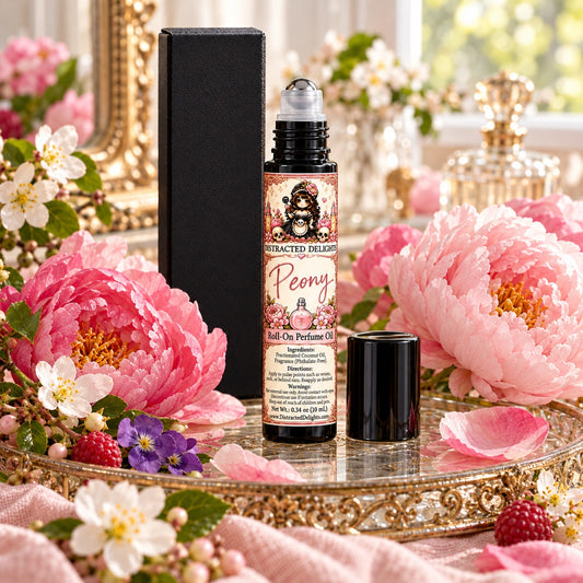 Peony Perfume Oil Roll On Floral Handmade Fragrance Gift 10ml