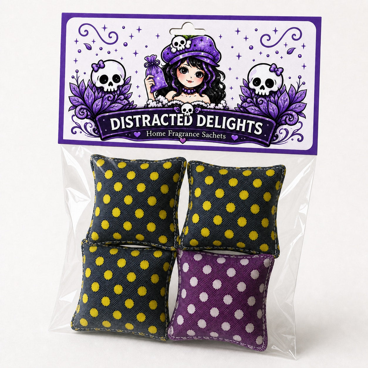 Handmade Lavender Scent Sachets Set of 4 – 3x3 Drawer & Closet Fresheners