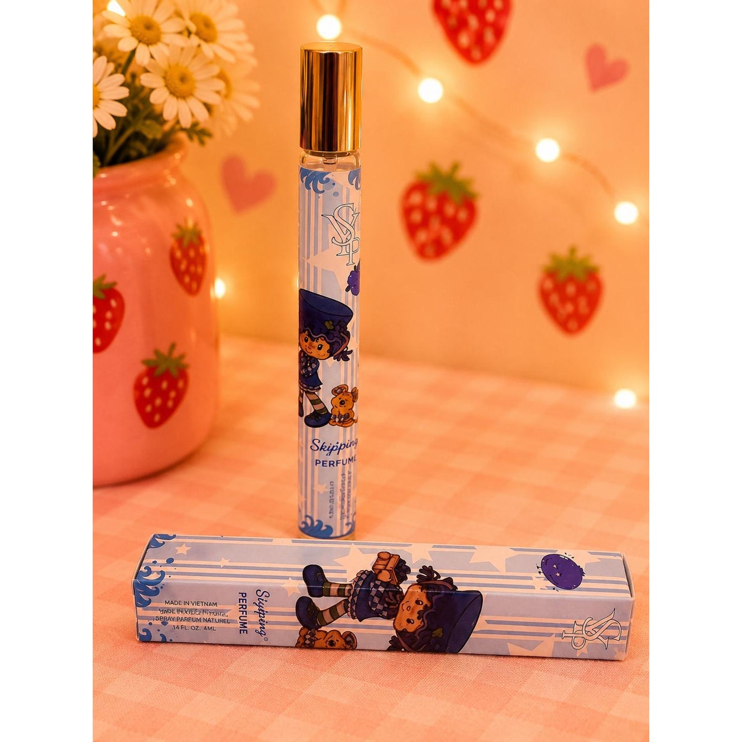 One-of-a-Kind 9-Piece Strawberry Shortcake Gift Bundle | Kawaii Gift Set | Pillowcase, Purse, Perfume, Earrings & More