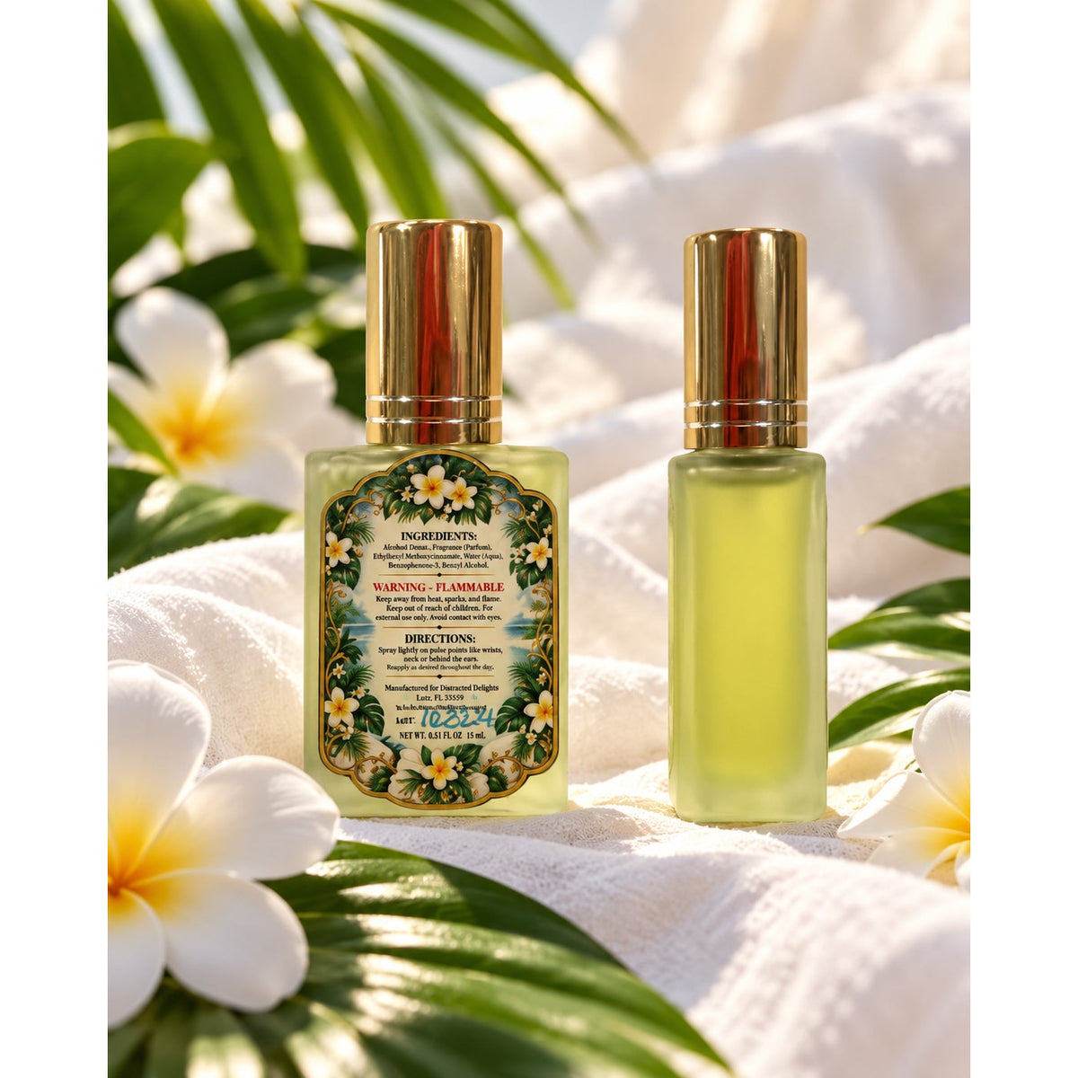 Island Laundry Parfum | Tropical Clean Laundry Perfume | Fresh Floral Fragrance | Handmade Small Batch Perfume | 15ml