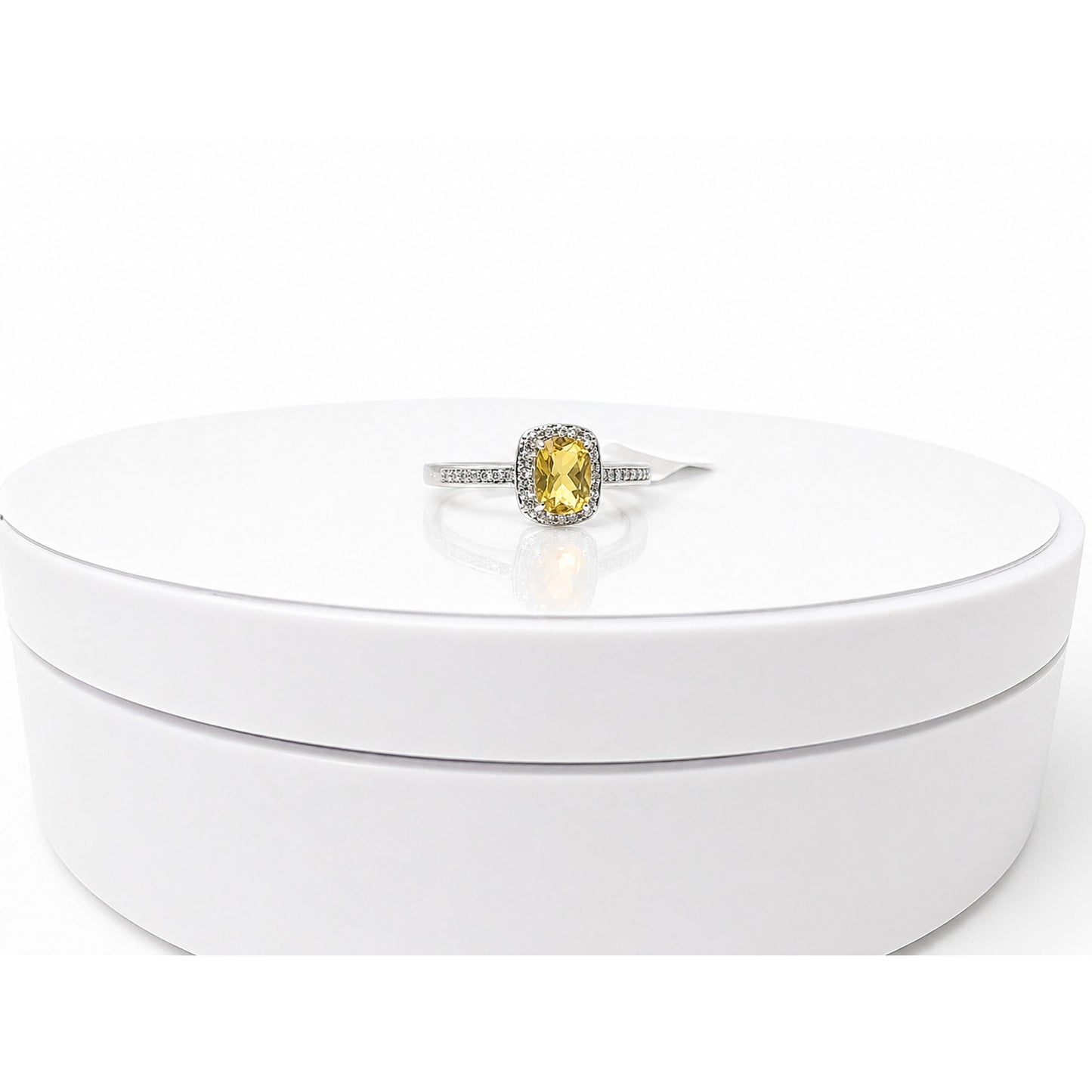 Vintage Style Citrine Ring Size 10 Sterling Silver 925 Cushion Cut