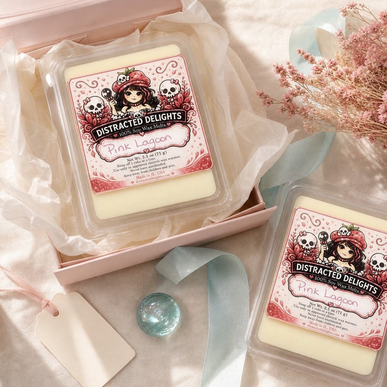 Pink Lagoon Soy Wax Melts | Dragonfruit Pear Scent | Handmade Tropical Wax Melt