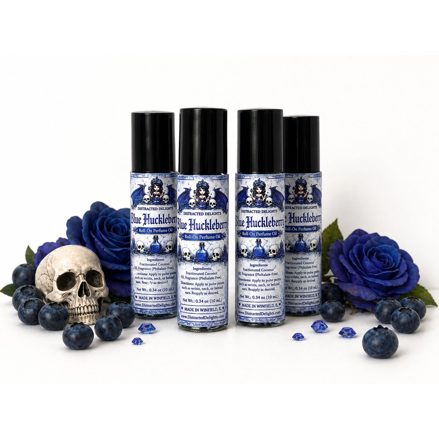 Blue Huckleberry Roll On Perfume Oil 10mL Fruity Scent Peach Strawberry Berry