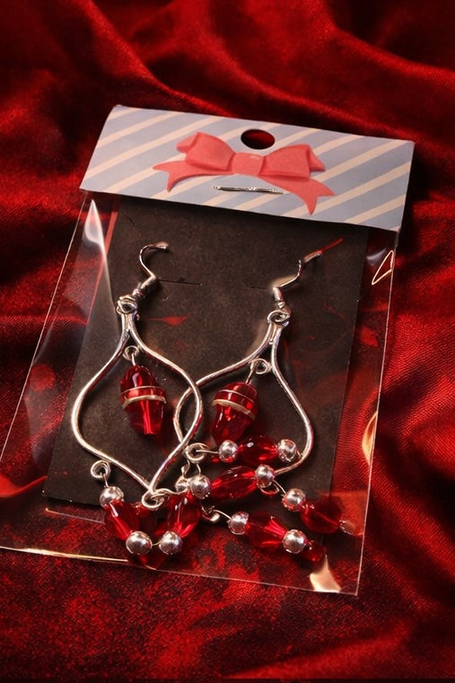 Handmade Beaded Earrings – Red, Seafoam & Blue 3-Pair Set