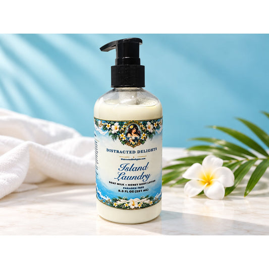 Island Laundry-Fresh Linen Scent-Goat Milk Honey Paraben Free Shea Butter Lotion