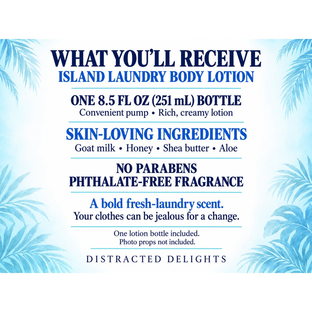 Island Laundry-Fresh Linen Scent-Goat Milk Honey Paraben Free Shea Butter Lotion