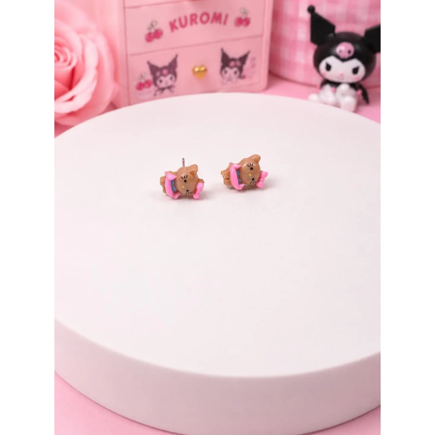 Tropical Hello Kitty Stud Earrings Set | Palm Tree & Tanned Hello Kitty Bikini