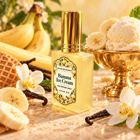 Banana Ice Cream Extrait de Parfum, Gourmand Fine Fragrance Spray, Creamy Banana Vanilla Perfume, 0.51 fl oz