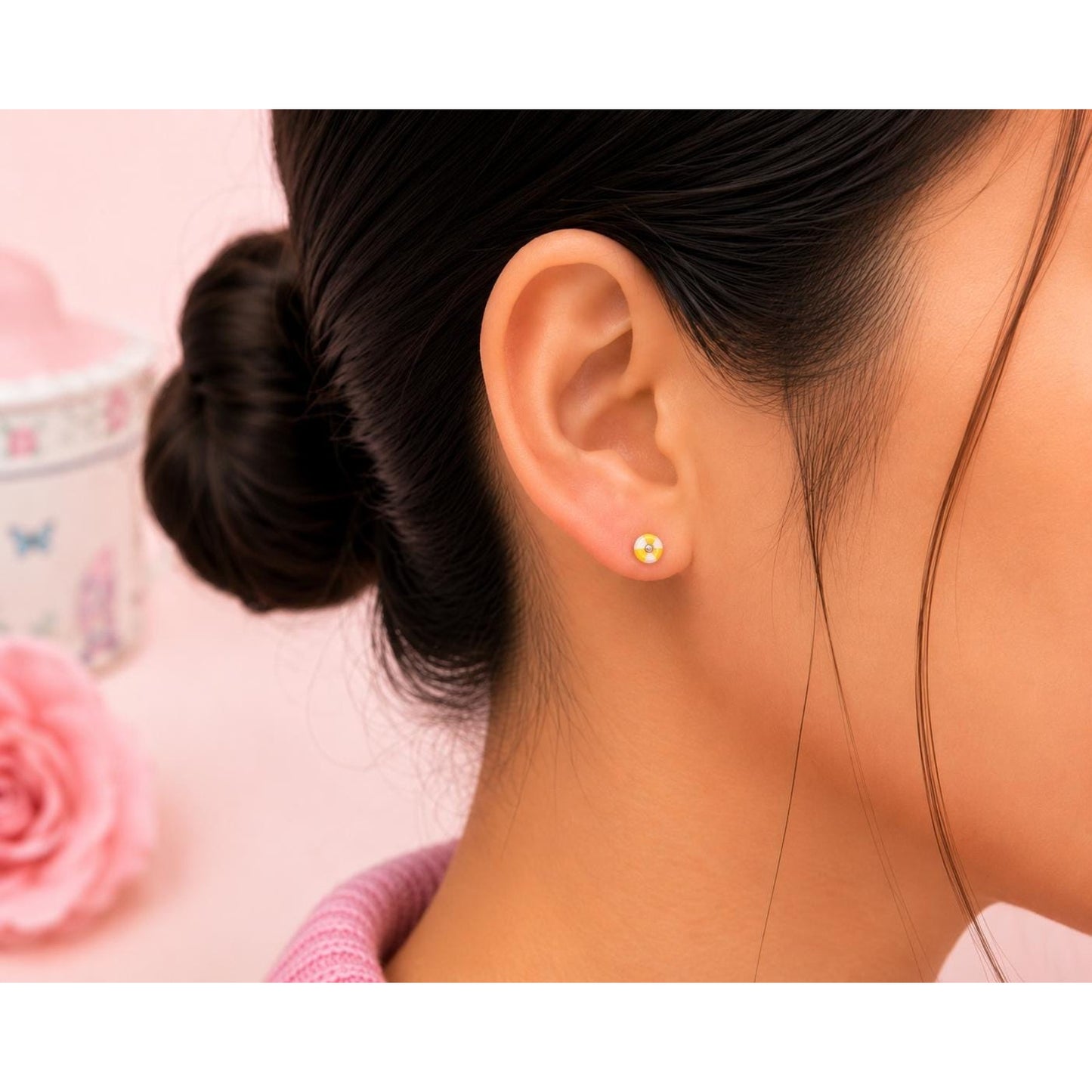 Hello Kitty Summer Stud Earrings Set | Hello Kitty Face & Life Preserver Stud Earrings | Cute Kawaii Earrings 2 Pair Set