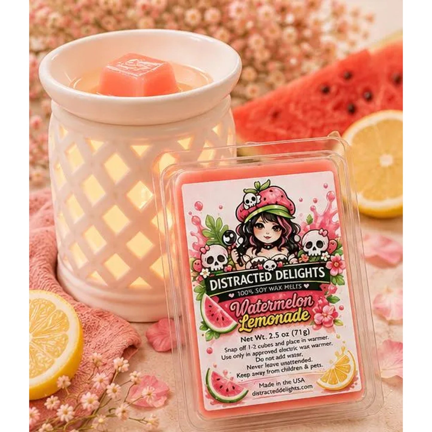 Watermelon Lemonade Soy Wax Melts | Fruity Summer Home Fragrance, Hand Poured