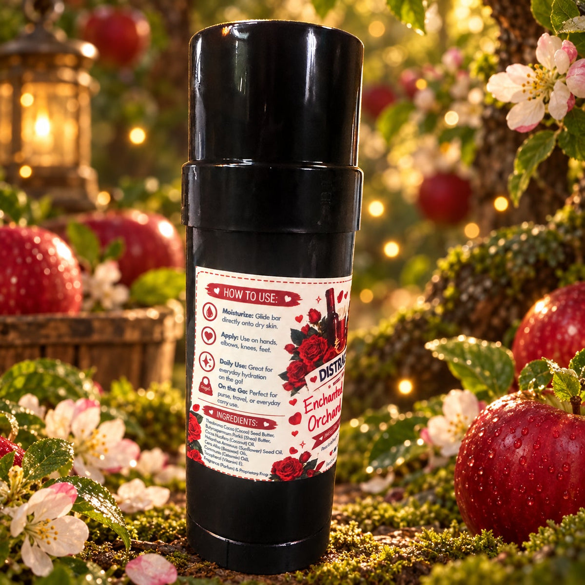 Enchanted Orchard Body Balm Stick | Apple, Floral & Vanilla Scent | Handmade Solid Lotion | 2 oz