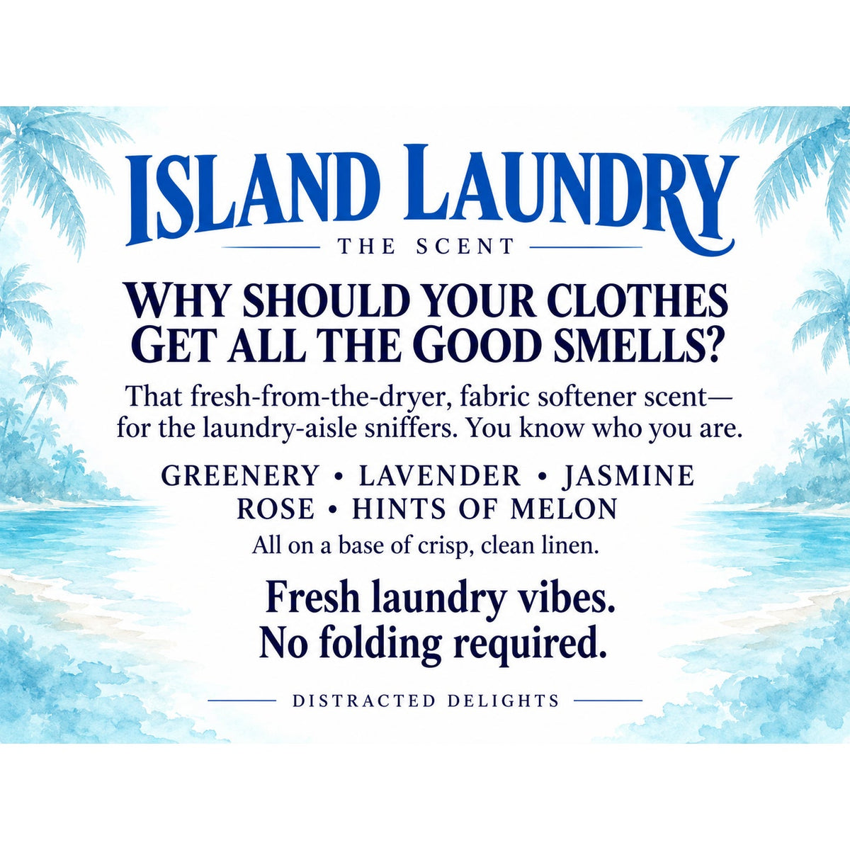 Island Laundry Roll On Perfume Oil, Fresh Clean Linen Scent, Handmade