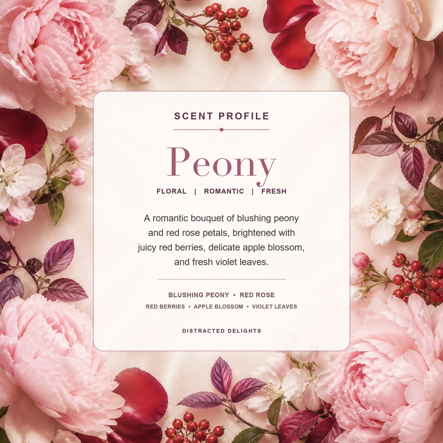 Peony Extrait de Parfum 15 mL Floral Perfume Spray Rose Red Berry Scent