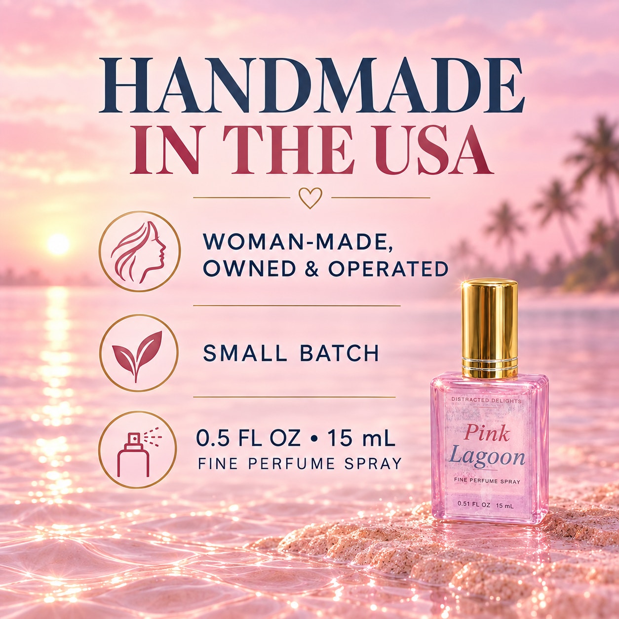 Pink Lagoon Fine Perfume Spray 15 mL Handmade Dragonfruit Melon Pear