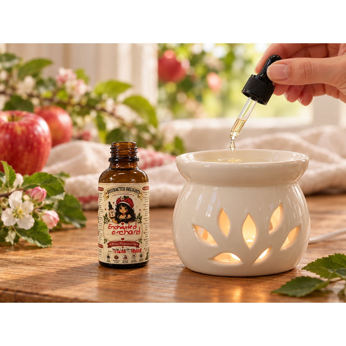 Enchanted Orchard Home Fragrance Oil, Apple Floral Vanilla Scent, 1 oz
