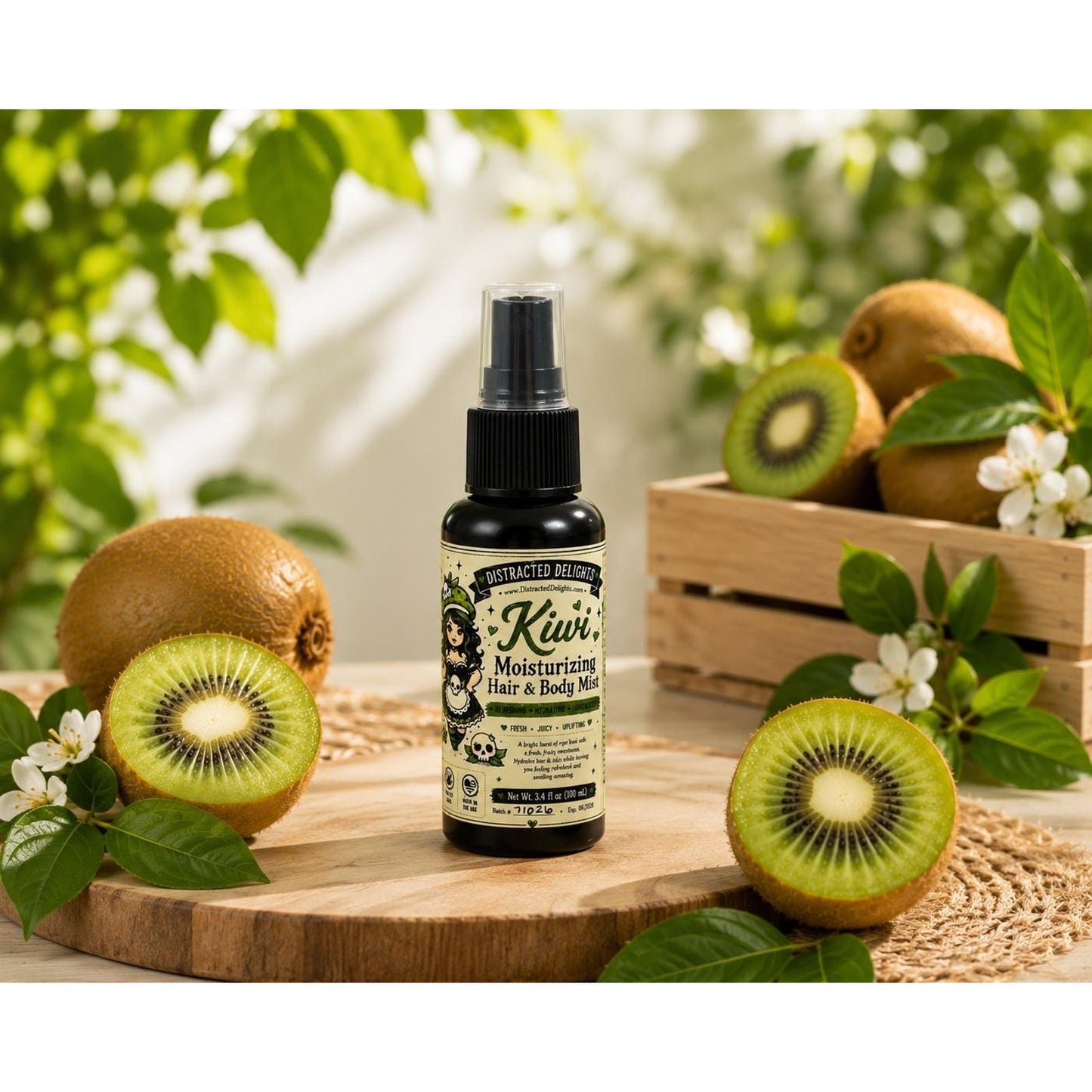 Tropical Kiwi Moisturizing Hair & Body Mist | Lightweight Hydrating Spray (3.4 oz)