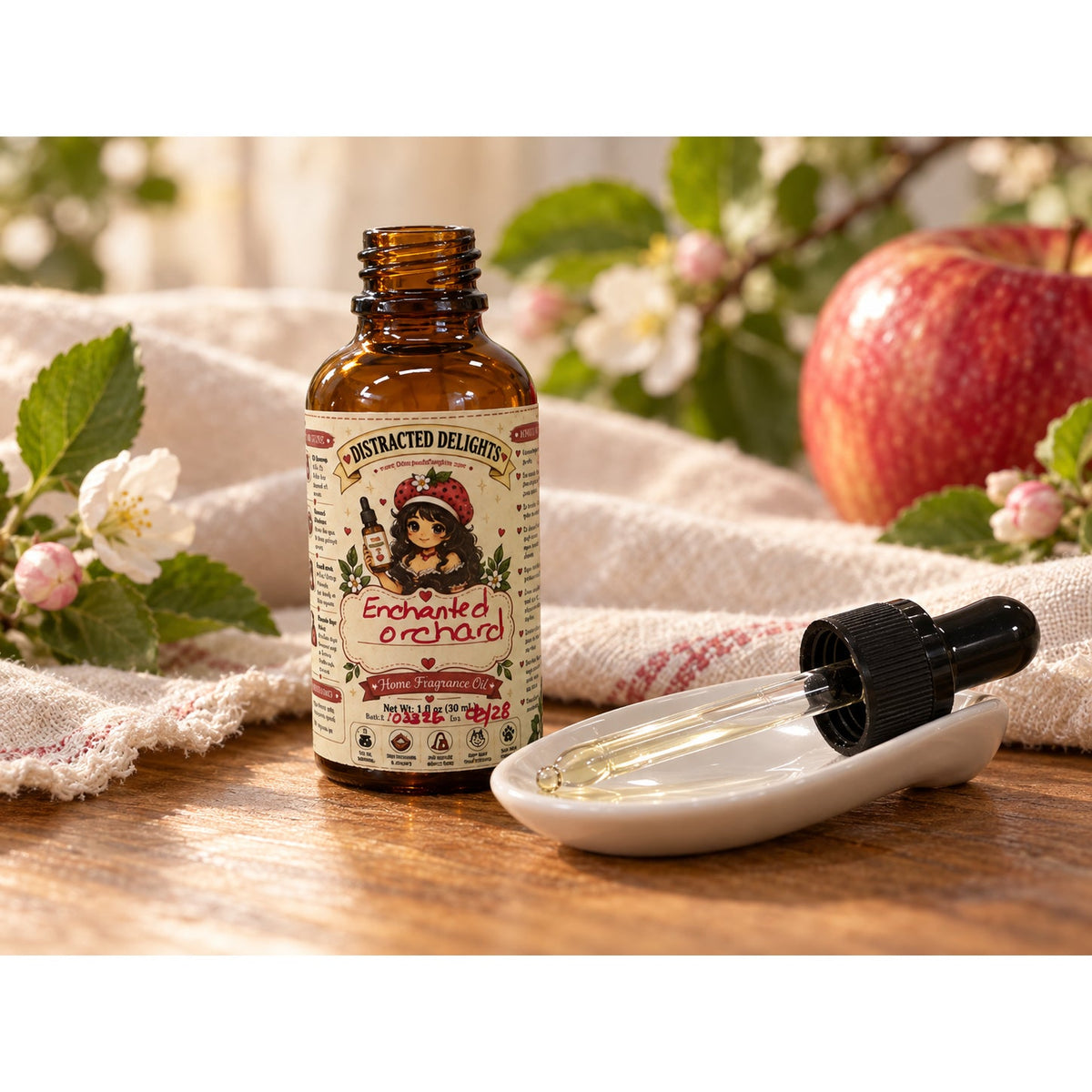 Enchanted Orchard Home Fragrance Oil, Apple Floral Vanilla Scent, 1 oz