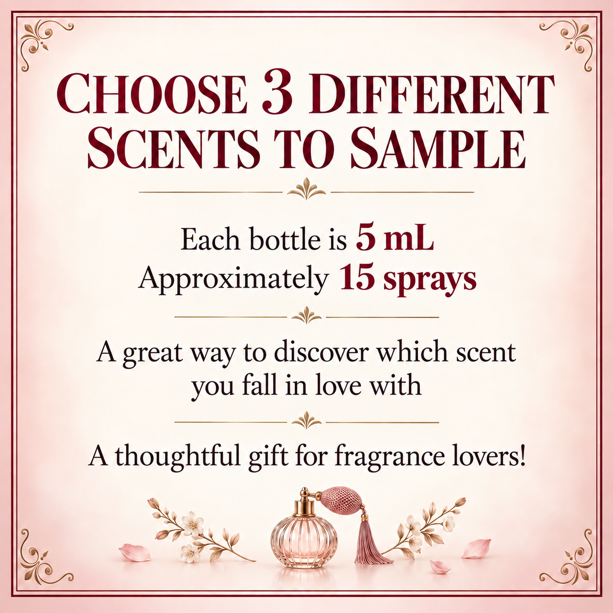 Choose 3 Fine Perfume Discovery Set – Three 5 mL Sprays