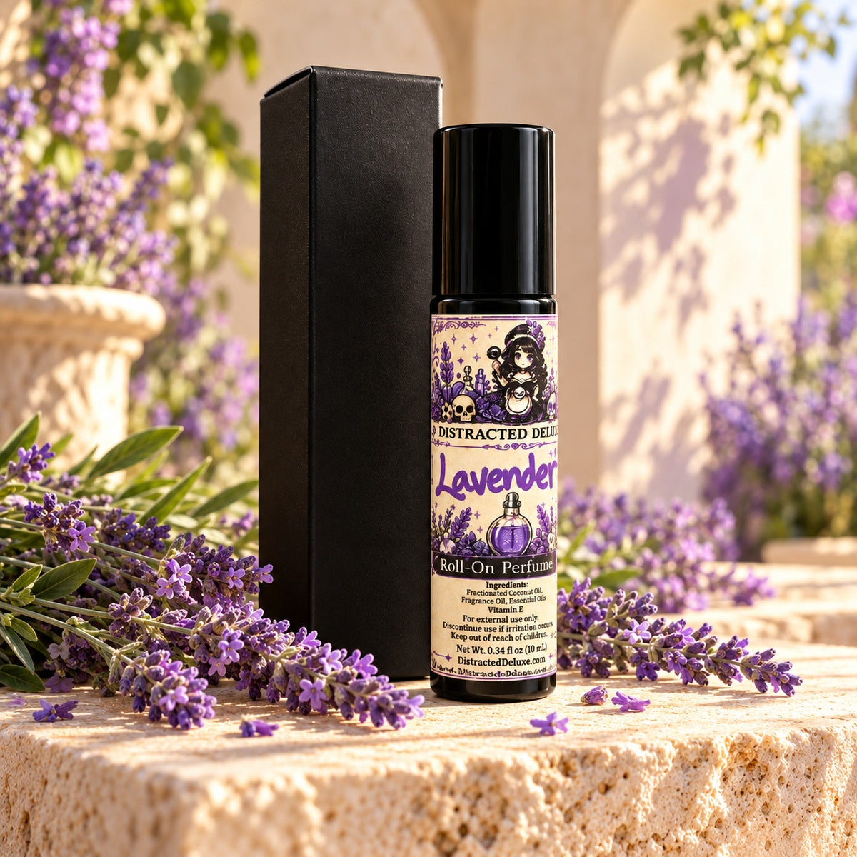 Lavender Essential Oil Roll On Perfume, Herbal Witchy Fragrance, 0.34 oz