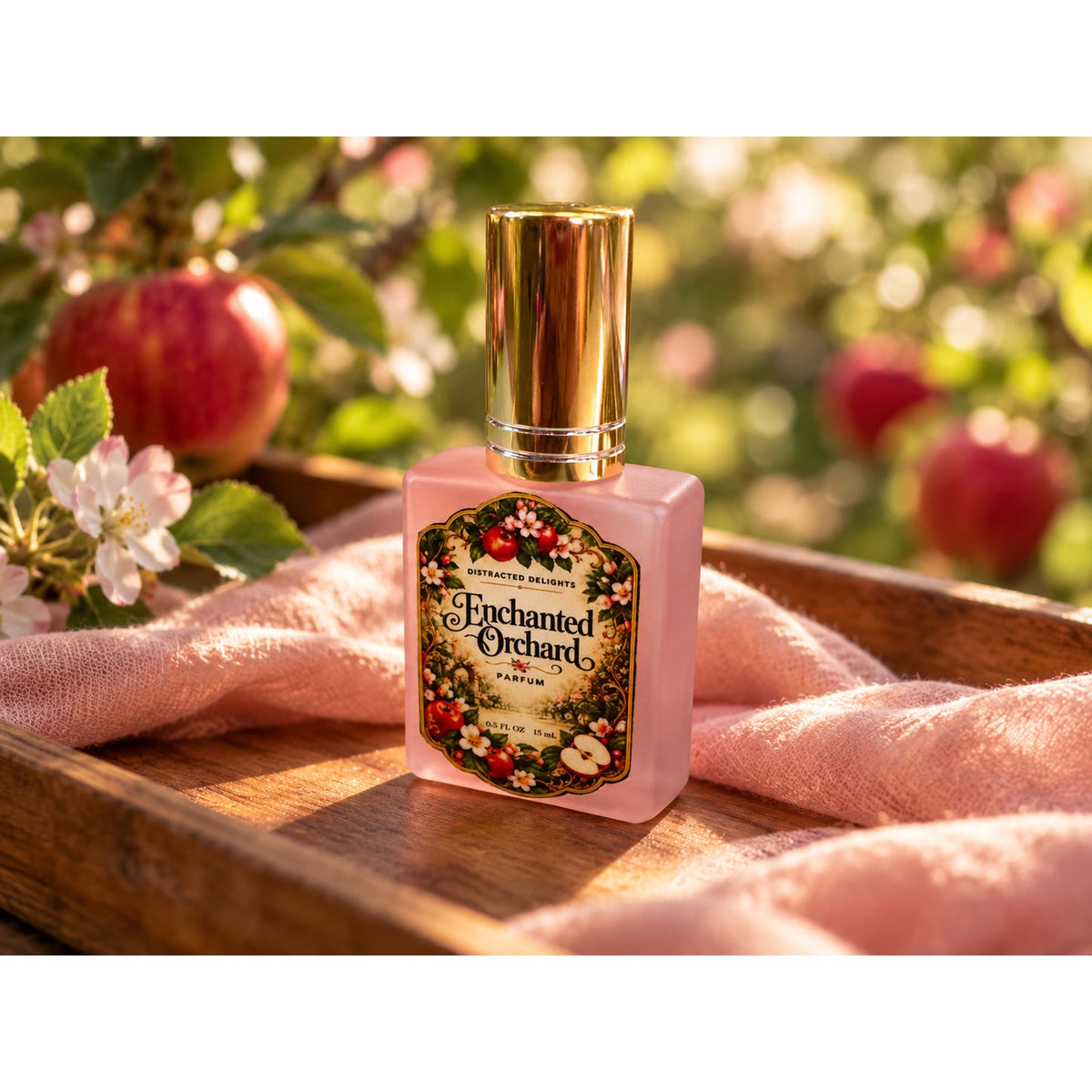 Enchanted Orchard Parfum Spray, Handmade Apple Floral Perfume, .51 oz