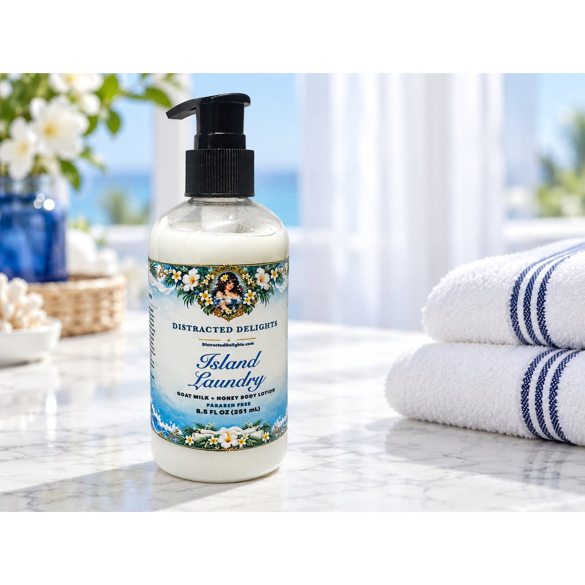 Island Laundry-Fresh Linen Scent-Goat Milk Honey Paraben Free Shea Butter Lotion