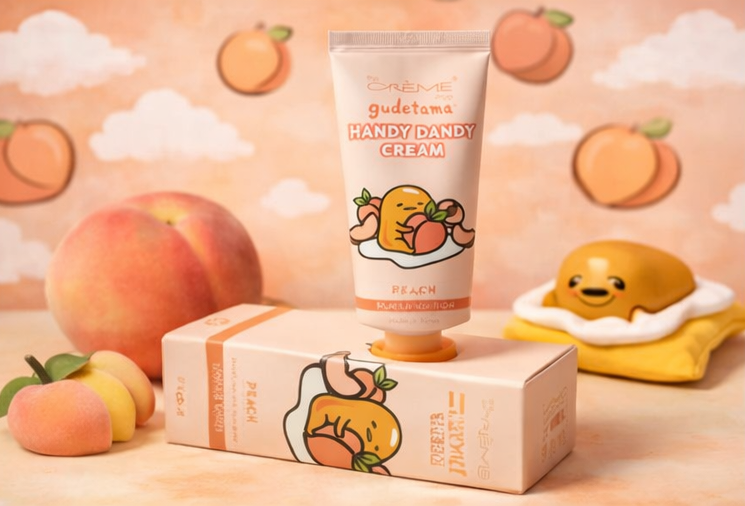 Hello Kitty X Creme Shop Gudetama Handy Dandy Cream – Peach (Lazy Skin, Handled)