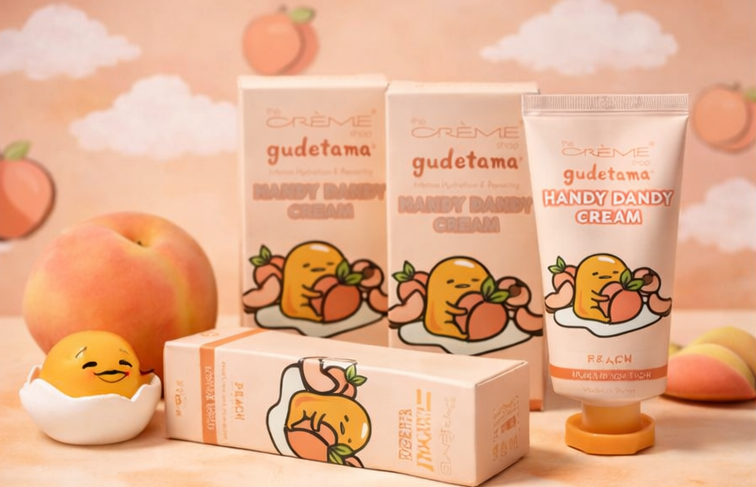 Hello Kitty X Creme Shop Gudetama Handy Dandy Cream – Peach (Lazy Skin, Handled)