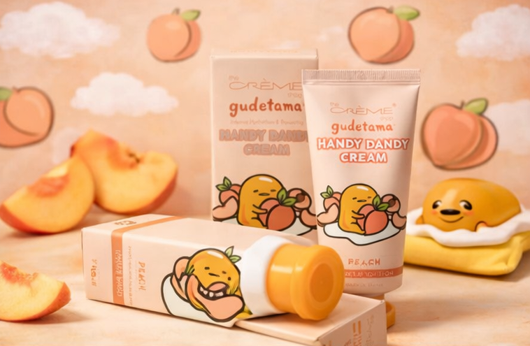 Hello Kitty X Creme Shop Gudetama Handy Dandy Cream – Peach (Lazy Skin, Handled)