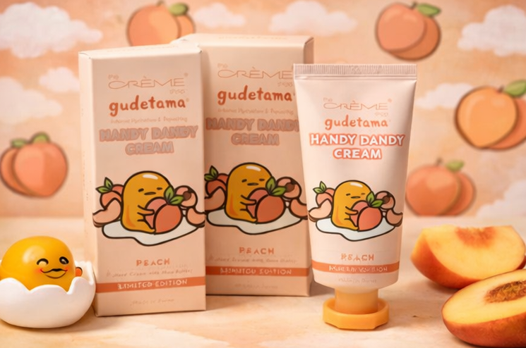 Hello Kitty X Creme Shop Gudetama Handy Dandy Cream – Peach (Lazy Skin, Handled)