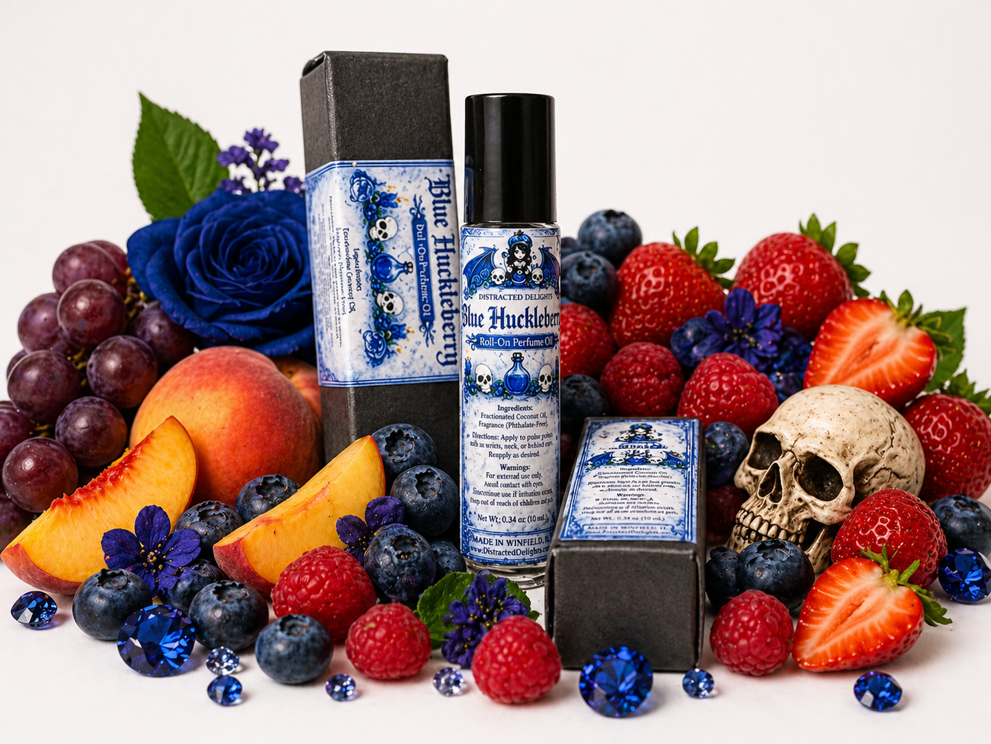 Blue Huckleberry Roll-On Perfume Oil | Fruity Scent Blend | Phthalate-Free Fragrance (10 mL)