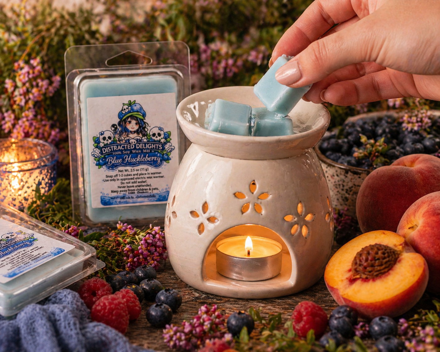 Blue Huckleberry Wax Melts | 100% Soy Wax Cubes | Fruity Scent Blend