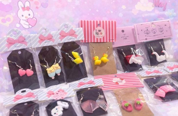Kawaii Earrings Mystery Box – 8 Pair Surprise Dangle Earrings, Cute Charm Jewelry Set, Gift Ready