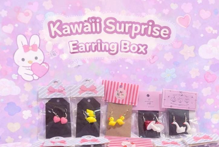 Kawaii Earrings Mystery Box – 8 Pair Surprise Dangle Earrings, Cute Charm Jewelry Set, Gift Ready