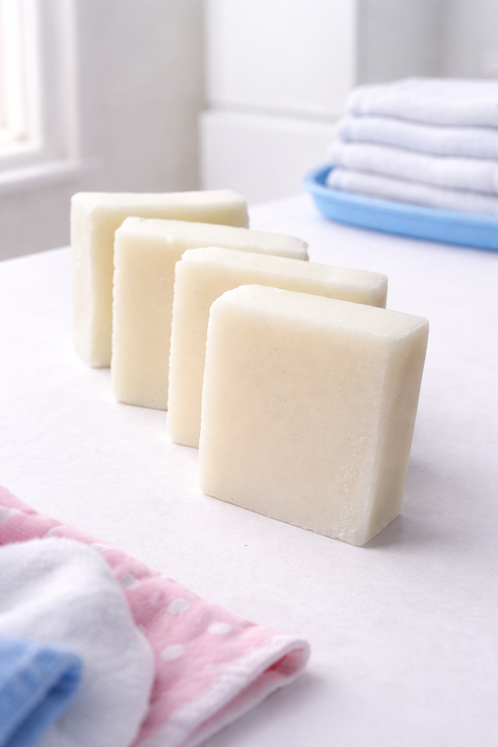 Minimalist handmade laundry soap bar as a natural cleaning alternative