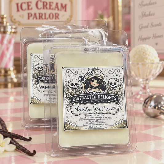 Vanilla Ice Cream Soy Wax Melts, 2.5 oz Handmade Wax Tarts