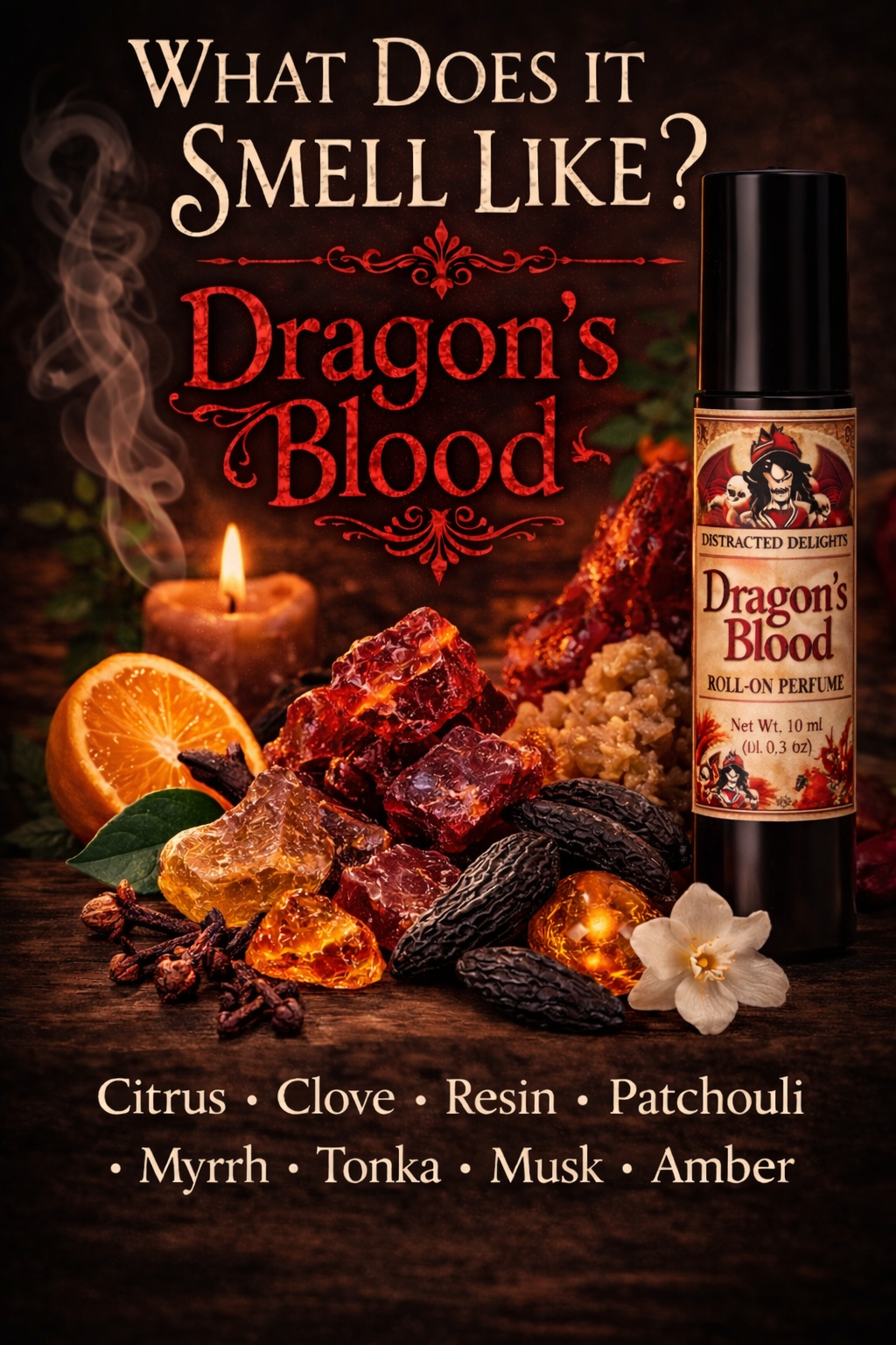 Dragon’s Blood Roll-On Perfume – Resinous Amber Patchouli Fragrance Oil | 10ml