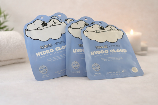 Snoopy Hydro Cloud Celavi Coconut Hyaluronic Acid Collage Sheet Mask