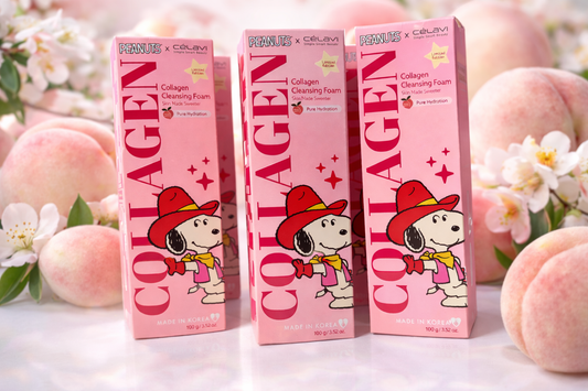 Peanuts x Célavi Snoopy Collagen Cleansing Foam – White Peach Hydrating Face Wash